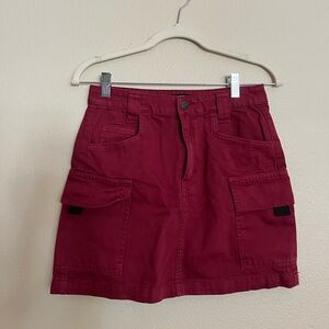 NWT Forever 21 Burgundy Cargo Skirt Size Small